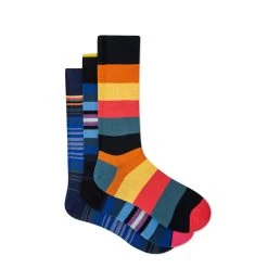 Paul Smith Stipe Socks Three Pack Navy