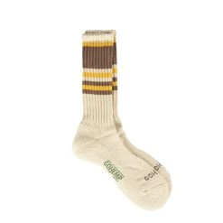 Anonymous Ism Gohemp Random Stripe Pile Crew Socks Brown