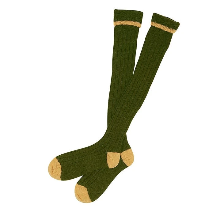 Barbour Contrast Gun Sock Olive / Gold 1 Barbour Contrast Gun Sock Olive / Gold