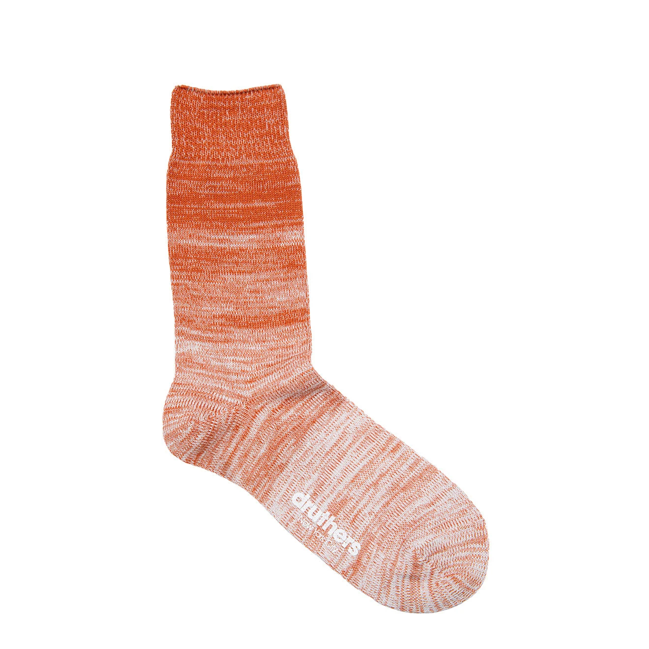 Druthers Organic Cotton Gradient Crew Sock Orange / White 1 Druthers Organic Cotton Gradient Crew Sock Orange / White
