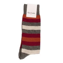 Paul Smith Patrick Stripe Sock Grey / Red / White