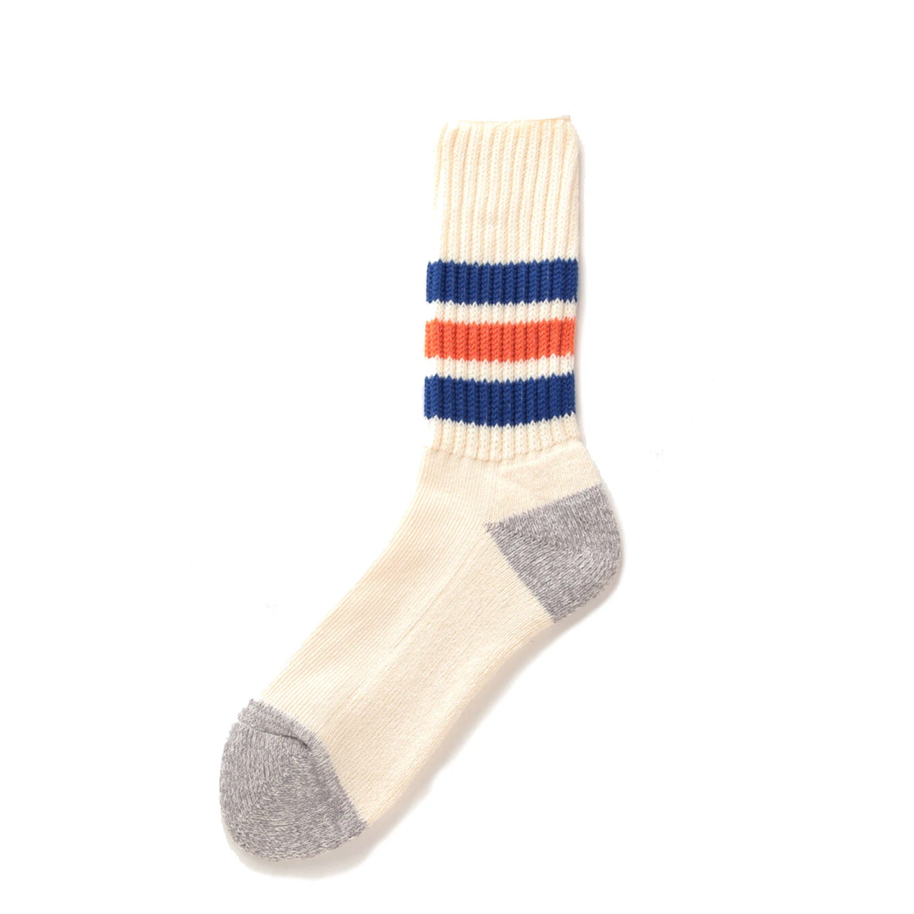 RoToTo Coarse Ribbed Oldschool Crew Socks Blue / Orange 1 RoToTo Coarse Ribbed Oldschool Crew Socks Blue / Orange
