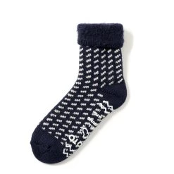 RoToTo Comfy Room Socks Birds Eye Navy