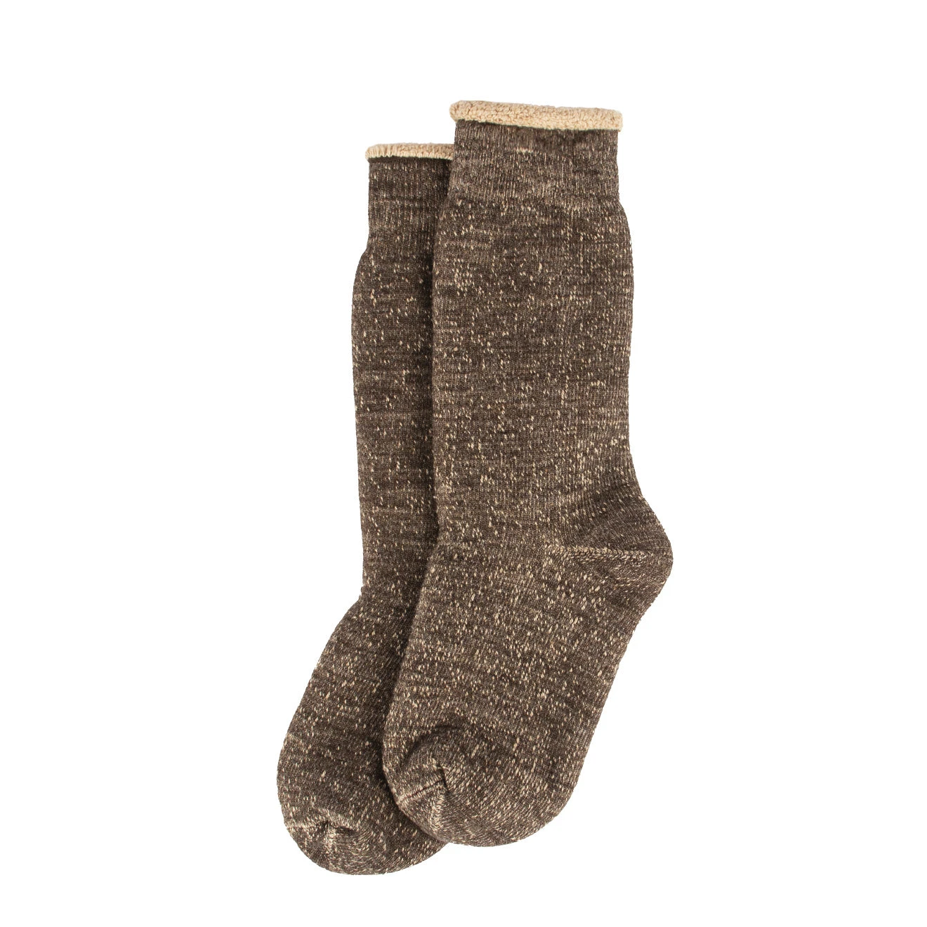 Rototo Double Face Crew Socks Dark Brown / Brown 1 Rototo Double Face Crew Socks Dark Brown / Brown