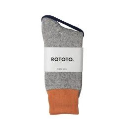 RoToTo Double Face Socks Light Orange / Light Gray