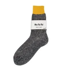 RoToTo Double Face Socks Yellow / Charcoal