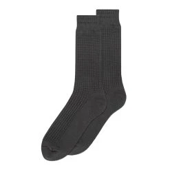 Rototo Cotton Waffle Crew Socks Dark Gray