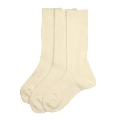 Rototo Organic Daily 3 Pack Ribbed Ecru