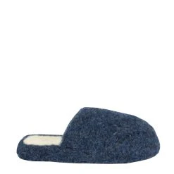 Yoko Wool Basic Wool Slippers Dark Blue