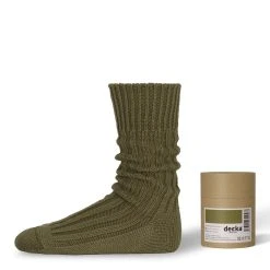 Decka Cased Heavyweight Plain Socks Olive